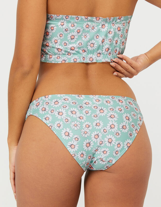 Daisy Smocked Bikini Briefs with Recycled Polyester, Green (MINT), large