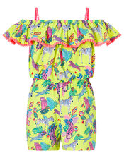 Wild Jungle Printed Bardot Playsuit, Multi (BRIGHTS-MULTI), large