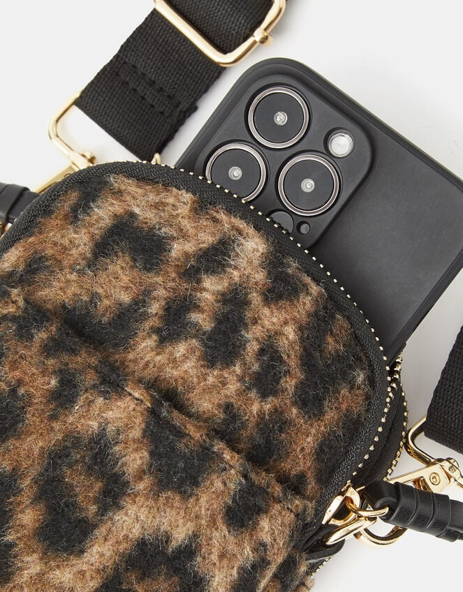 Leopard Print Phone Bag, , large