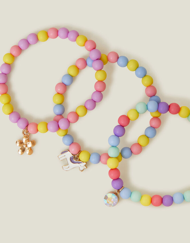 3-Pack Girls Unicorn Stretch Bracelets, , large