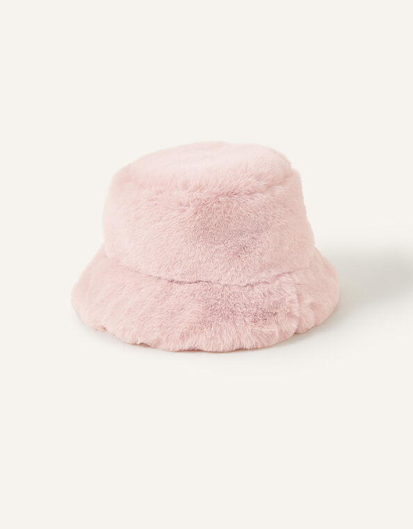 Faux Fur Bucket Hat, Pink (PINK), large