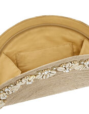 Ocean Woven Shell Clutch Bag, , large