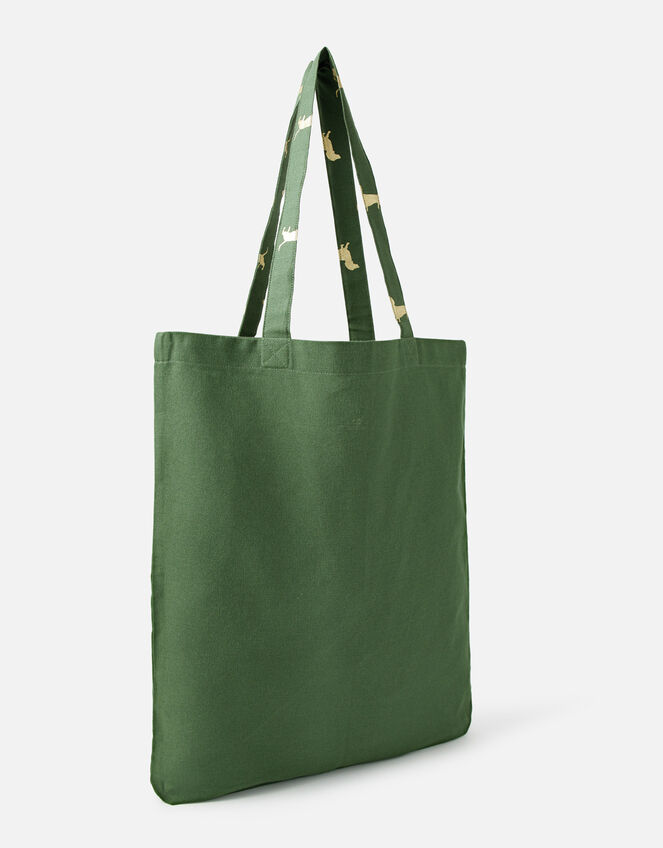 Novelty Foil Print Shopper Bag, Green (GREEN), large