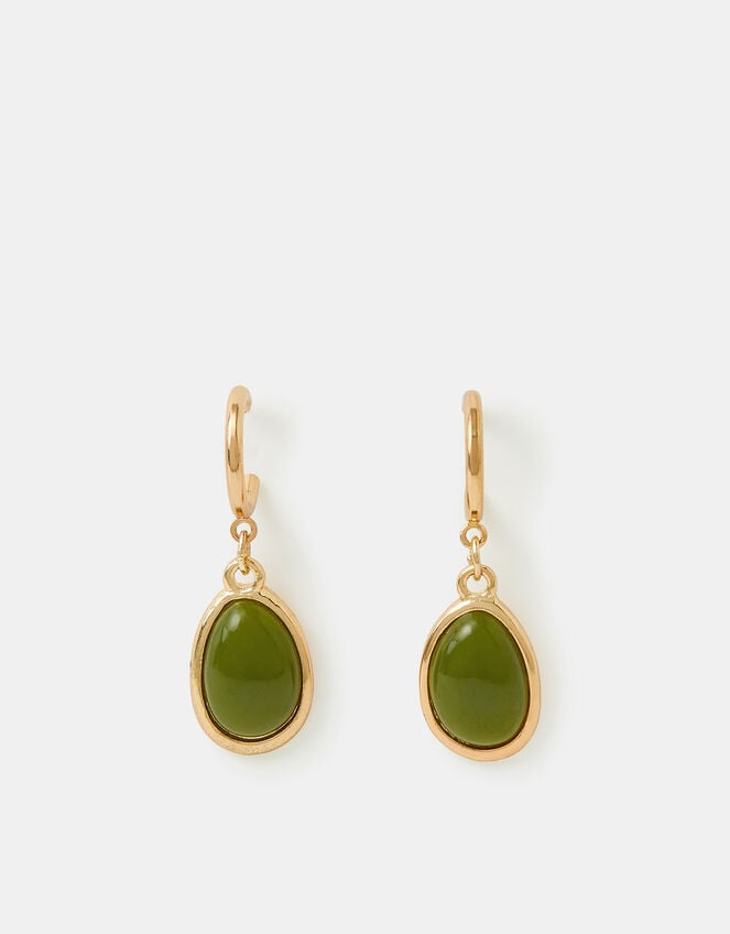 Resin Drop Hoop Earrings, , large