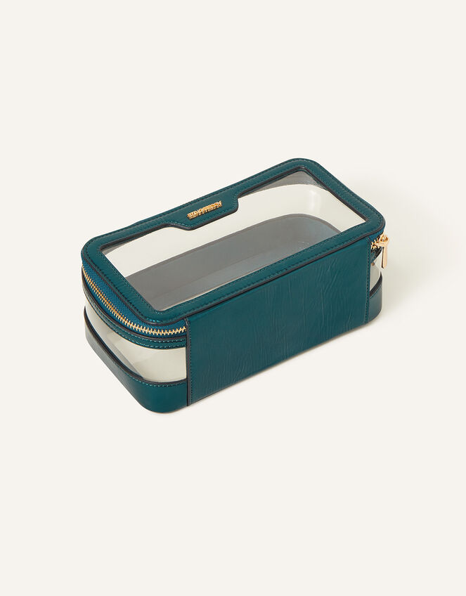 Clear Makeup Bag, Teal (TEAL), large