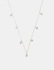 Sterling Silver Stone Station Necklace, , large