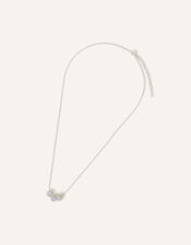 Sterling Silver Triple Pave Ball Necklace, , large
