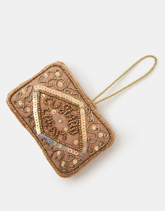 Embellished Custard Cream Christmas Tree Decoration, , large