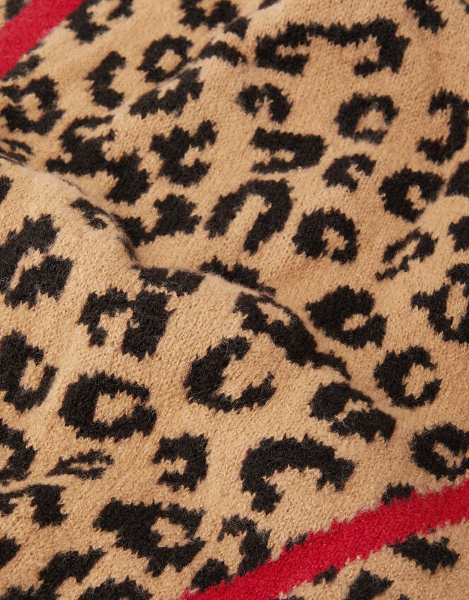 Leopard Print Triangle Scarf, , large