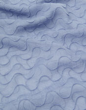 Lightweight Wave Stitch Scarf, Blue (BLUE), large