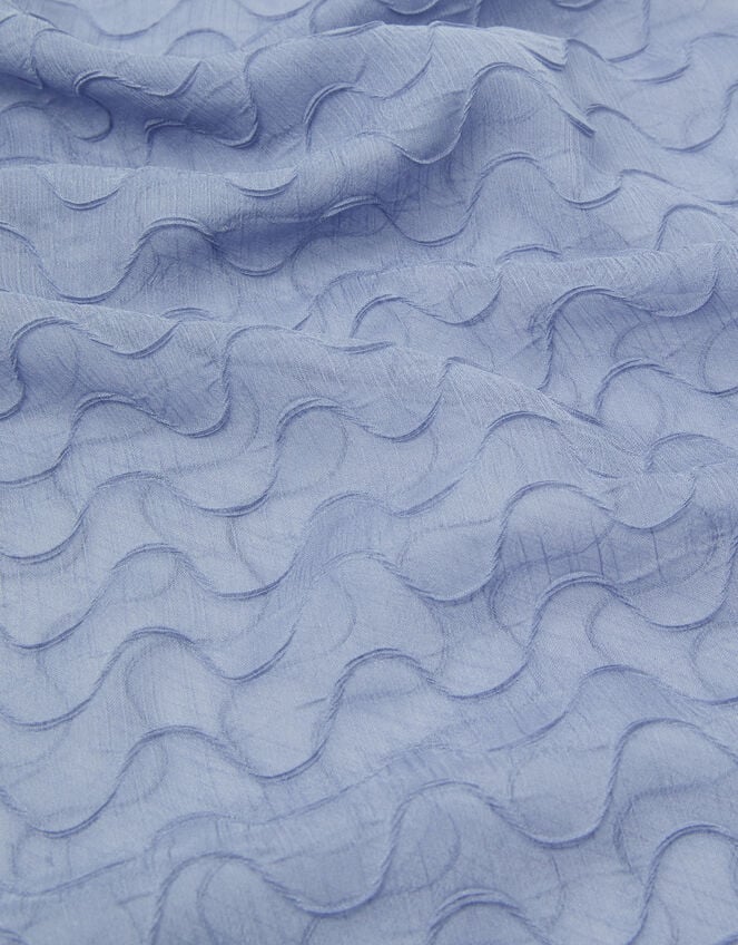 Lightweight Wave Stitch Scarf, Blue (BLUE), large