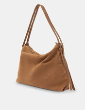 Double Strap Suede Shoulder Bag, , large