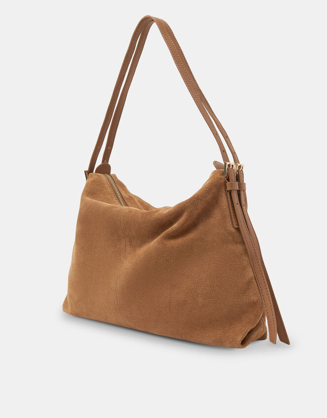 Double Strap Suede Shoulder Bag, , large