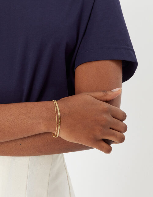 Gold-Plated Layer Fancy Chain Bracelet