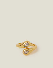 14ct Gold-Plated Adjustable Sparkle Ring, , large
