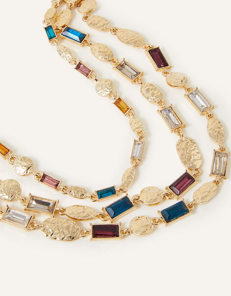 Layered Gem Mixed Stone Necklace, , large