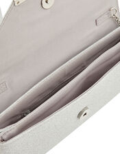 Glitter Clutch Bag, Silver (SILVER), large