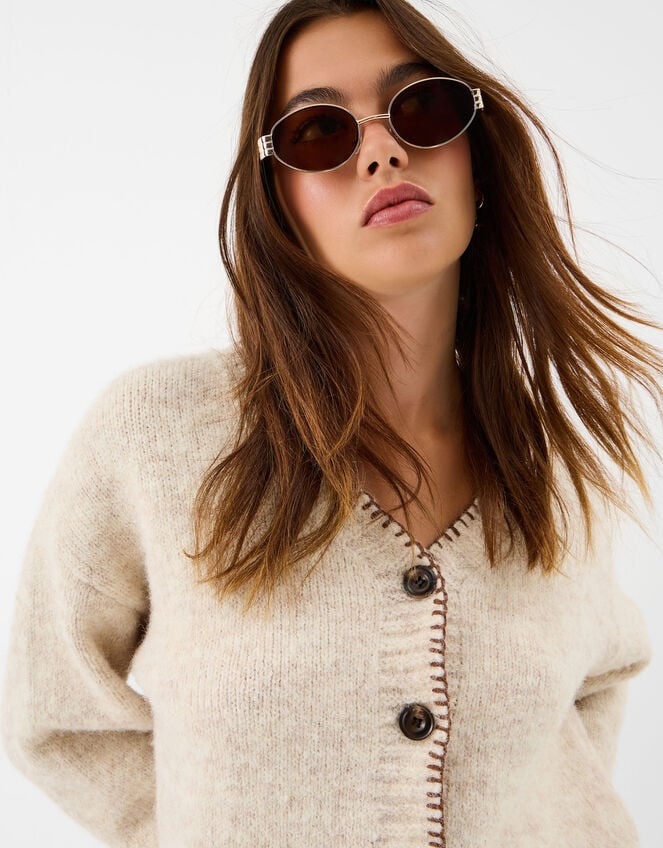 Oval Metal Sunglasses, , large