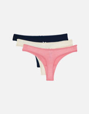 Natural Bamboo Fibre Thongs Set of Three, Natural (NATURAL), large
