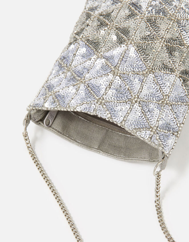 Sequin Phone Pouch Bag, , large
