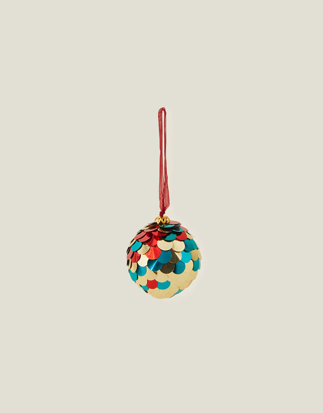 Hand-Embellished Sequin Bauble, Teal (TEAL), large