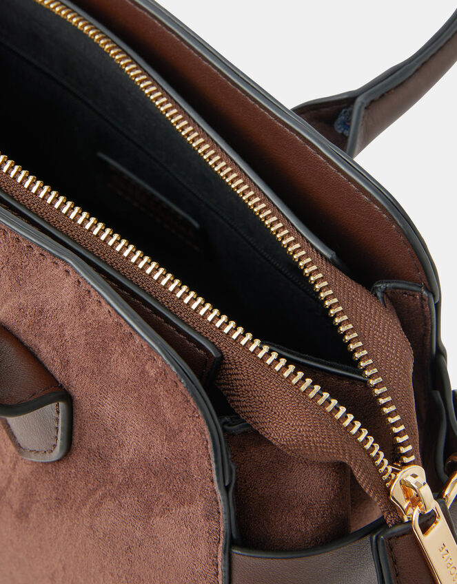 Suedette Bowler Bag, , large