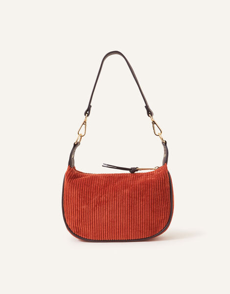 Mini Cord Shoulder Bag, Orange (RUST), large