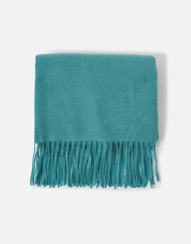 Tassel Blanket Scarf, Teal (TEAL), large