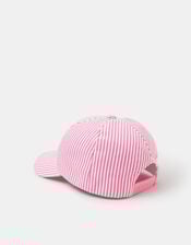 Girls Cherry Stripe Cap, Pink (PINK), large