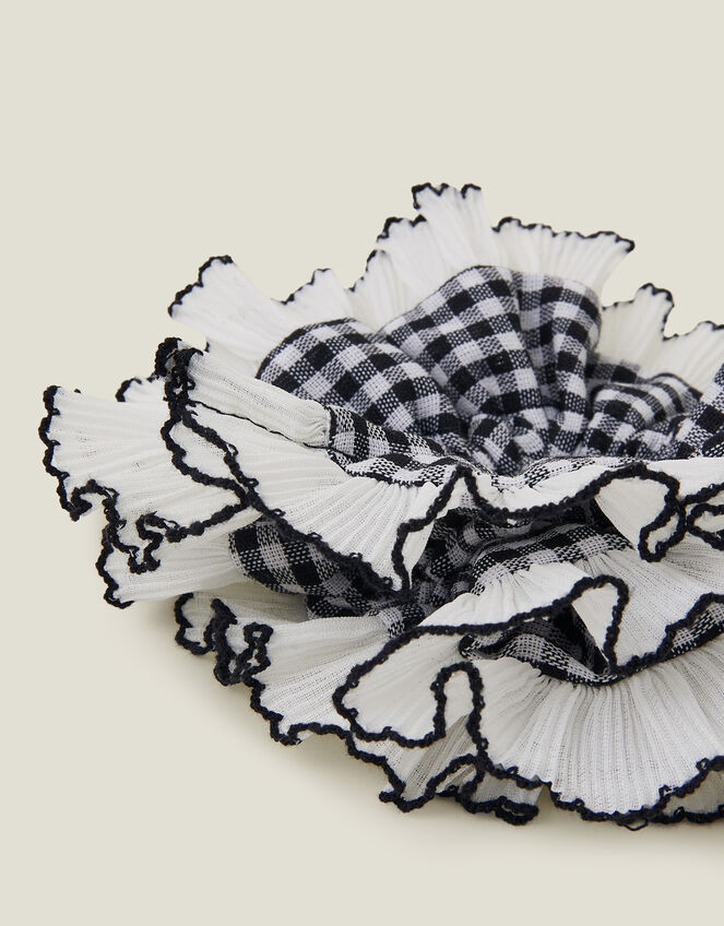 Oversized Gingham Hair Scrunchie, , large