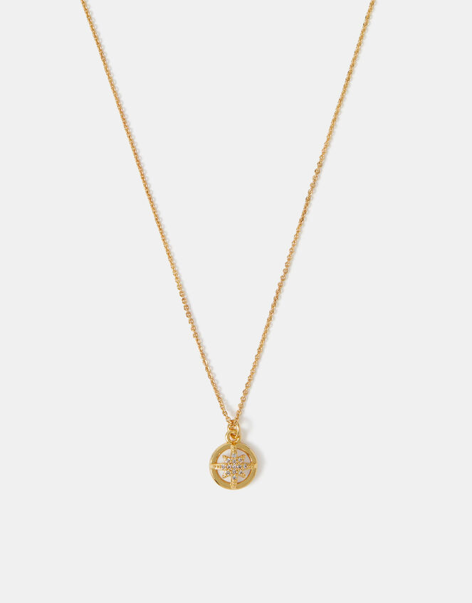14ct Gold-Plated Star Pearl Pendant Necklace, , large