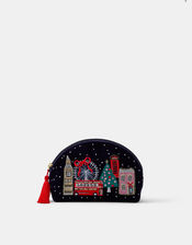 Christmas London Velvet Pouch, , large
