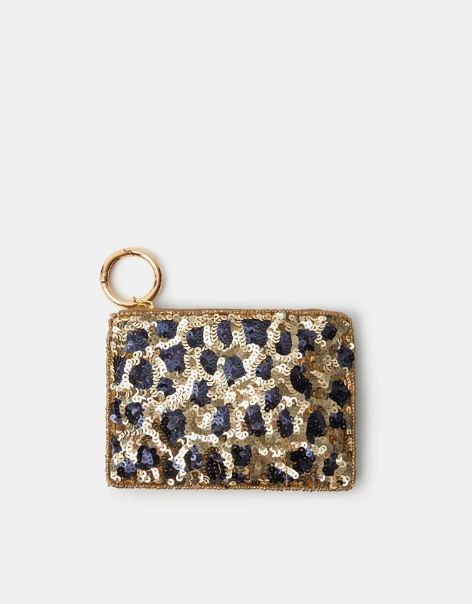 Leopard Print Sequin Purse Bag Charm, , large