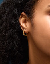 14ct Gold-Plated Star Chunky Hoop Earrings, , large
