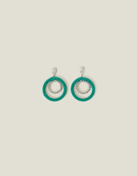 Chunky Bead Circle Drop Earrings, , large