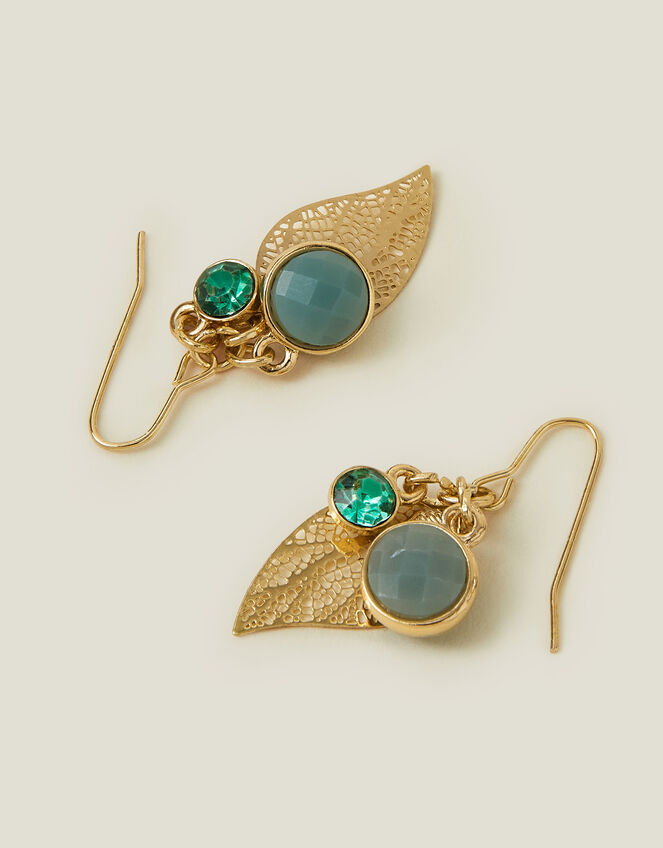 Leaf Stone Drop Earrings, , large