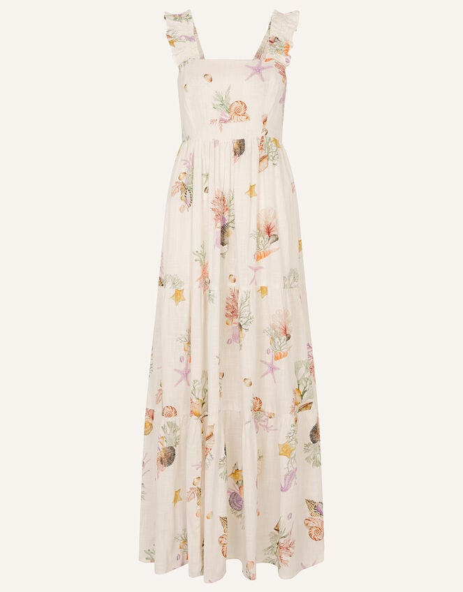 Print Tiered Dress, Ivory (IVORY), large