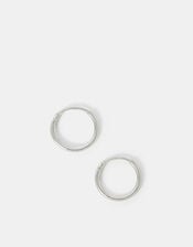 Sterling Silver Simple Huggie Hoops, , large