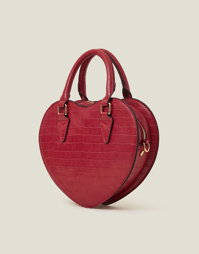 Faux Leather Heart Crossbody Bag, , large