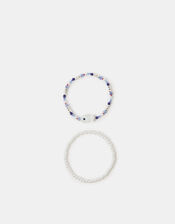 2-Pack Fish & Pearl Bead Anklets, , large