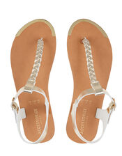 Plaited Strap Sandals, Gold (GOLD), large