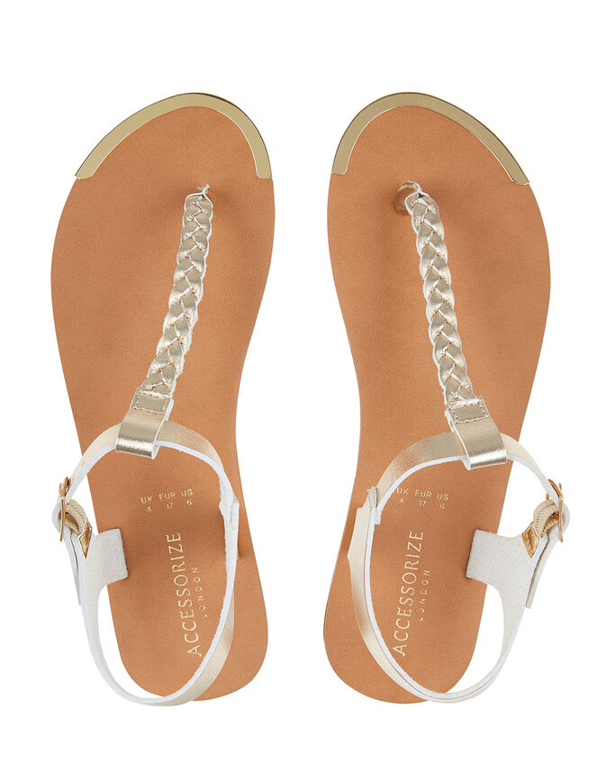 Plaited Strap Sandals, Gold (GOLD), large