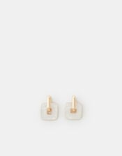 Square Resin Link Hoop Earrings, , large