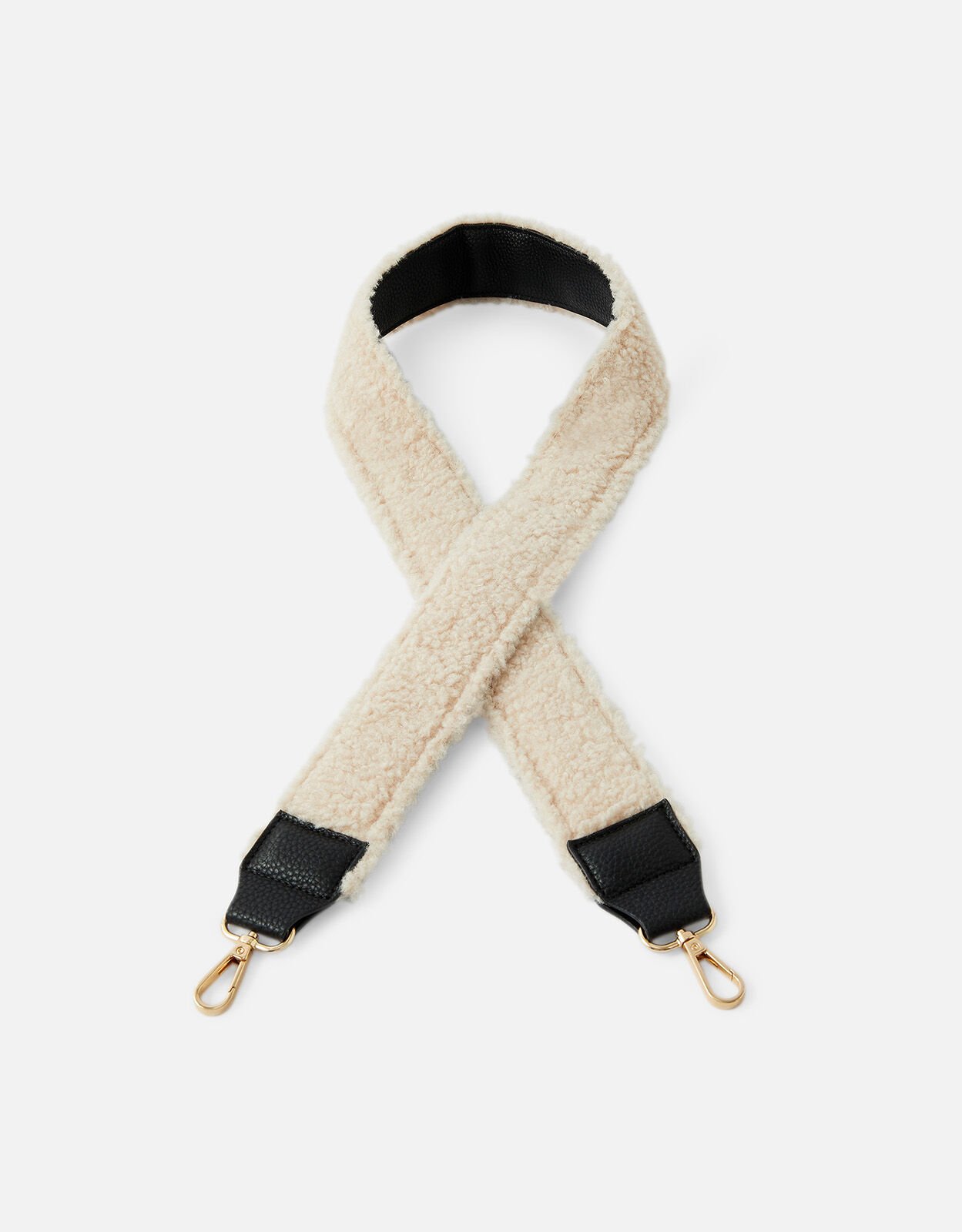 Faux Shearling Bag Strap