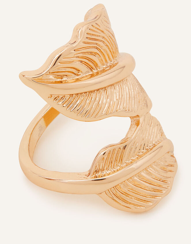 Statement Leaf Wrap Ring, Gold (GOLD), large