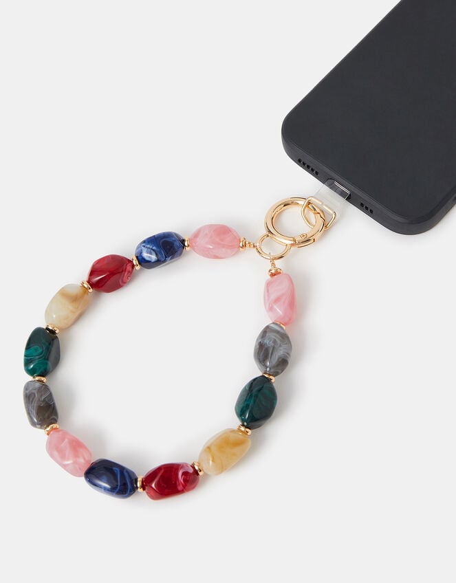 Marble Bead Wrist Phone Strap, , large