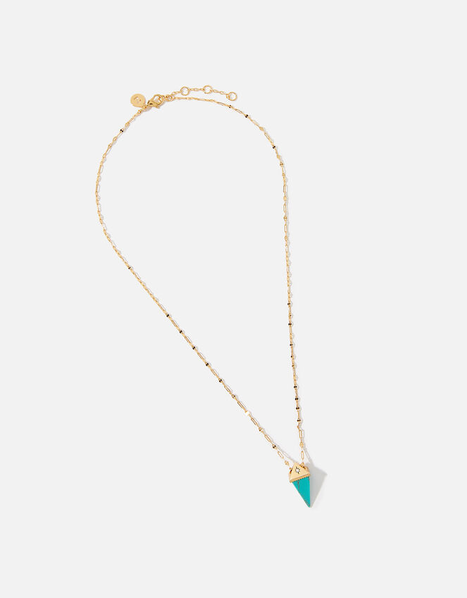 Healing Stones Gold-Plated Necklace - Turquoise, , large
