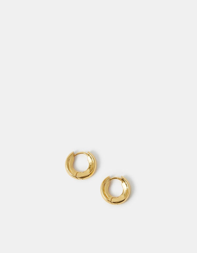 14ct Gold-Plated Huggie Hoop Earrings, , large