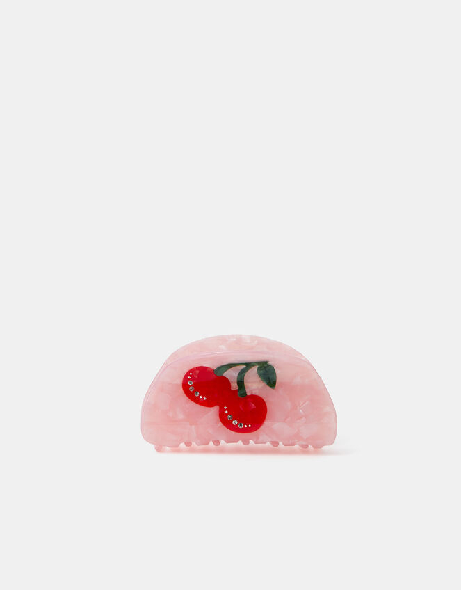 Cherry Print Oval Claw Clip, , large