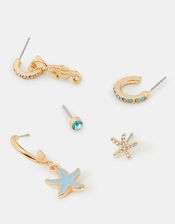 5-Pack Starfish Stud & Drop Earrings , , large